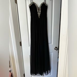Black Prom Dress strapless with back cut out